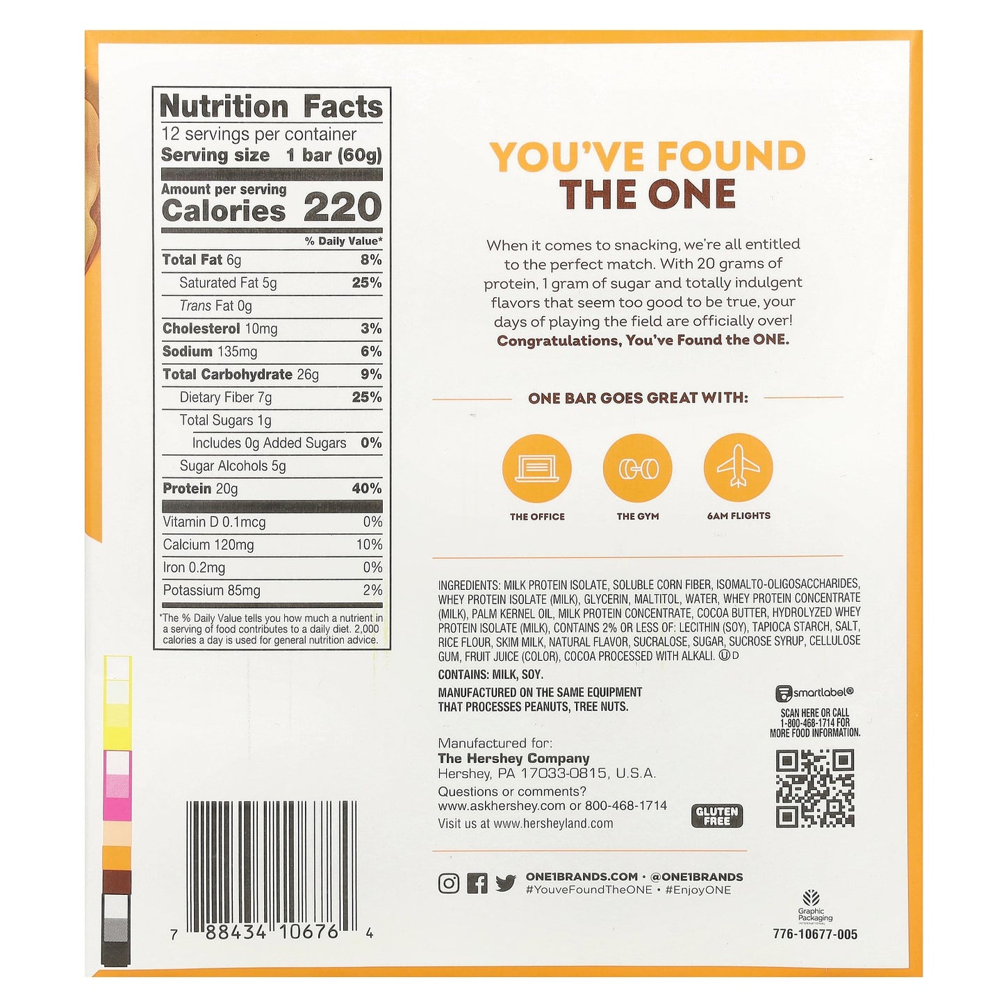 One Brands, Protein Bar, Maple Glazed Doughnut, 12 Bars, 2.12 oz (60 g) Each