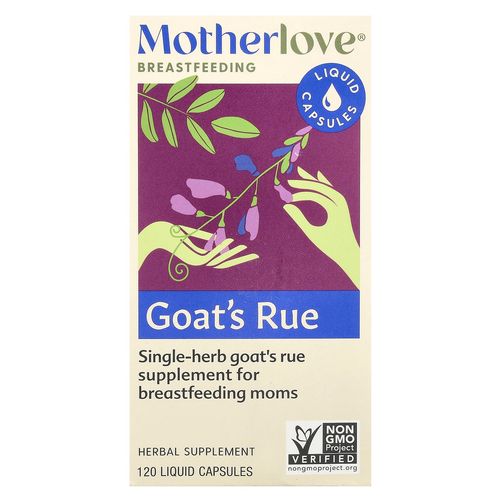 Motherlove, Breastfeeding, Goat's Rue, 120 Liquid Capsules (525 mg per Capsule)