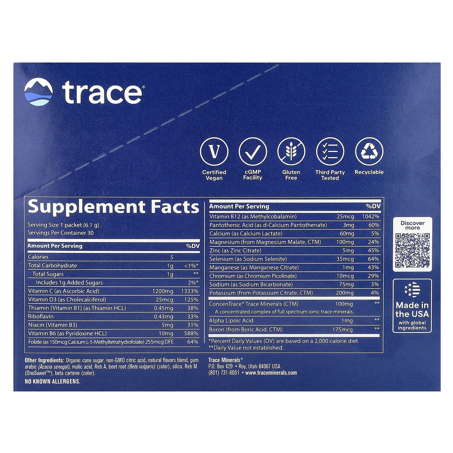 Trace, Power Pak, Guava Passion Fruit, 30 Stick Packs, 0.22 oz (6.1 g) Each