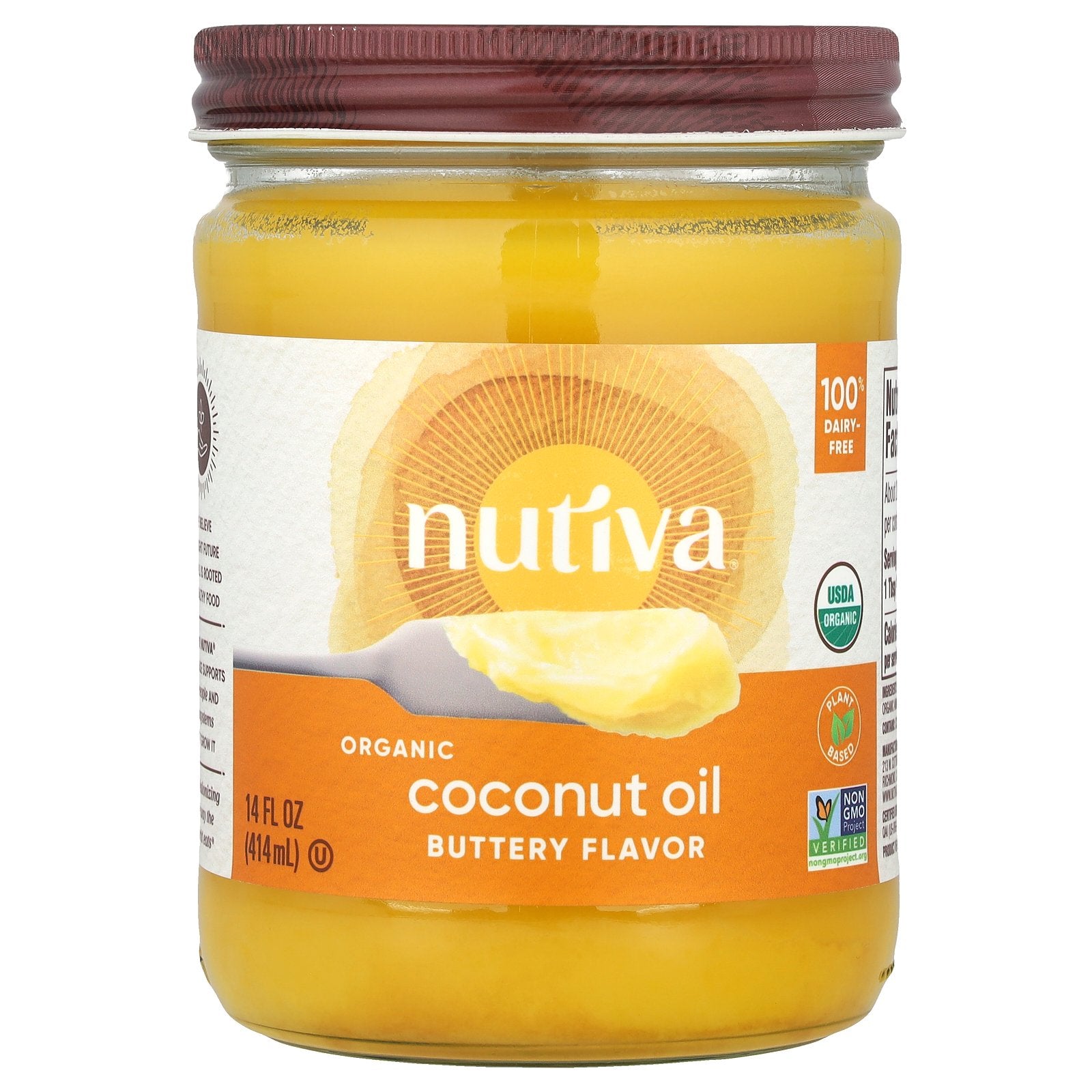 Nutiva, Organic Coconut Oil, Buttery, 14 fl oz (414 ml)