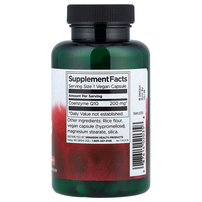Swanson, CoQ10, 200 mg, 90 Vegan Capsules