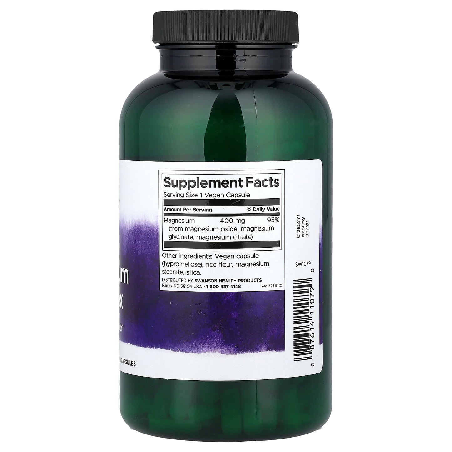 Swanson, Triple Magnesium Complex, 400 mg, 300 Vegan Capsules