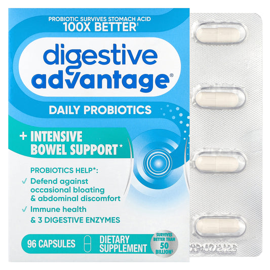 Schiff, Digestive Advantage®, Daily Probiotics + Intensive Bowel Support, 96 Capsules