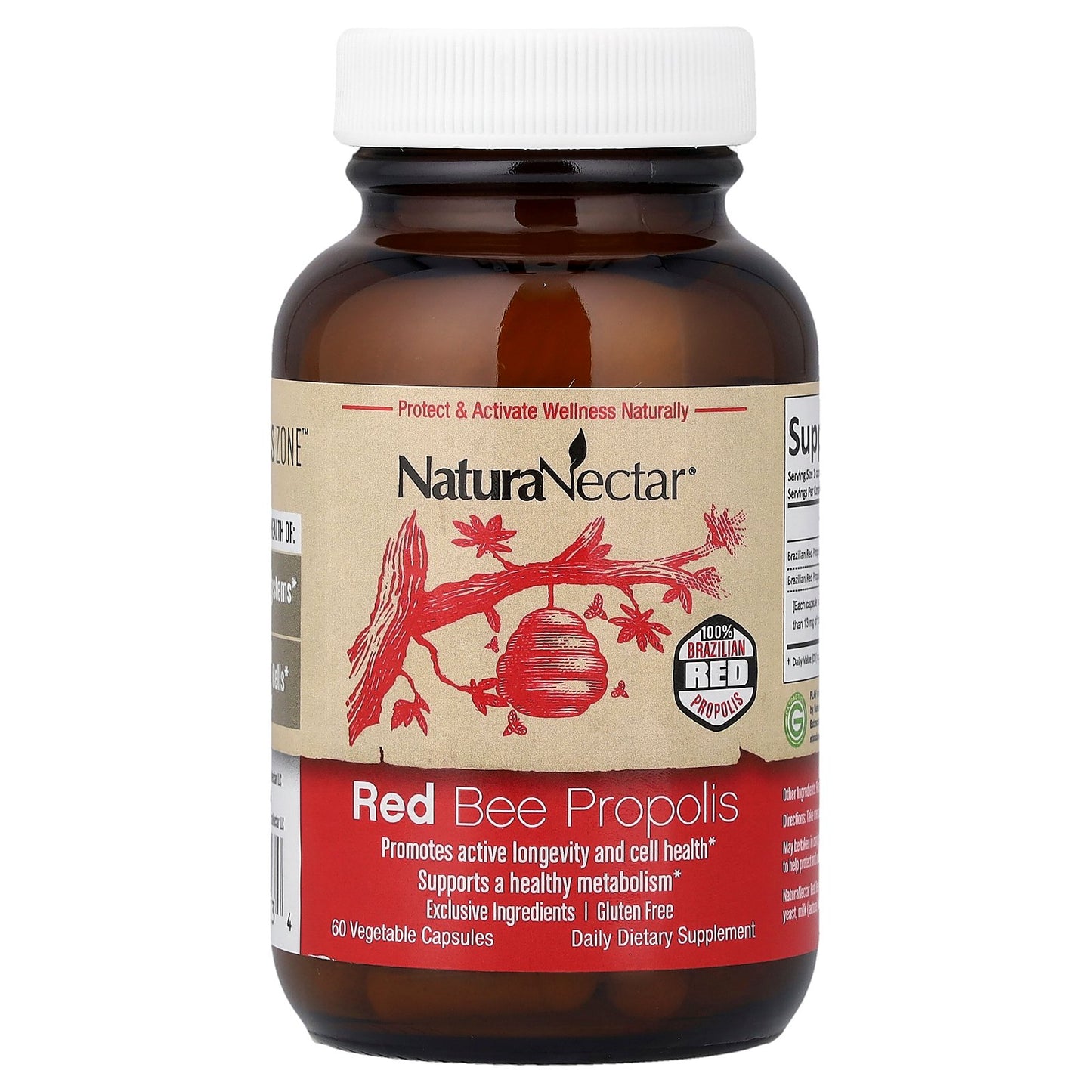 NaturaNectar, Red Bee Propolis, 60 Vegetable Capsules