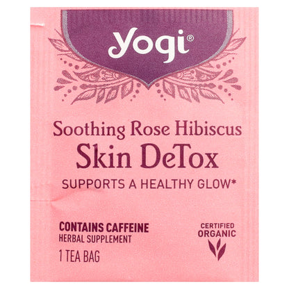 Yogi Tea, Skin DeTox, Soothing Rose Hibiscus, 16 Tea Bags, 1.12 oz (32 g)