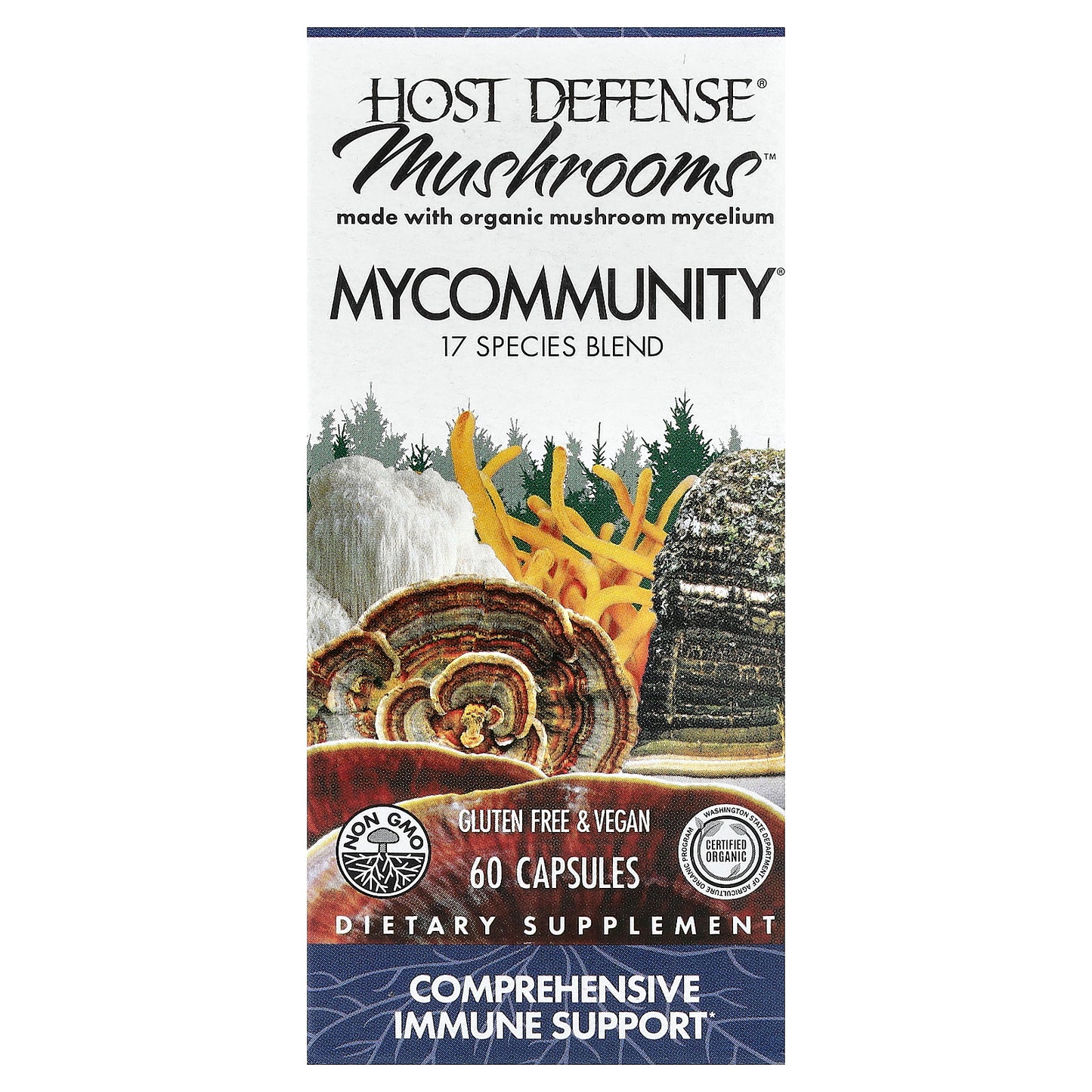 Host Defense, Mushrooms™, MyCommunity®, 60 Capsules