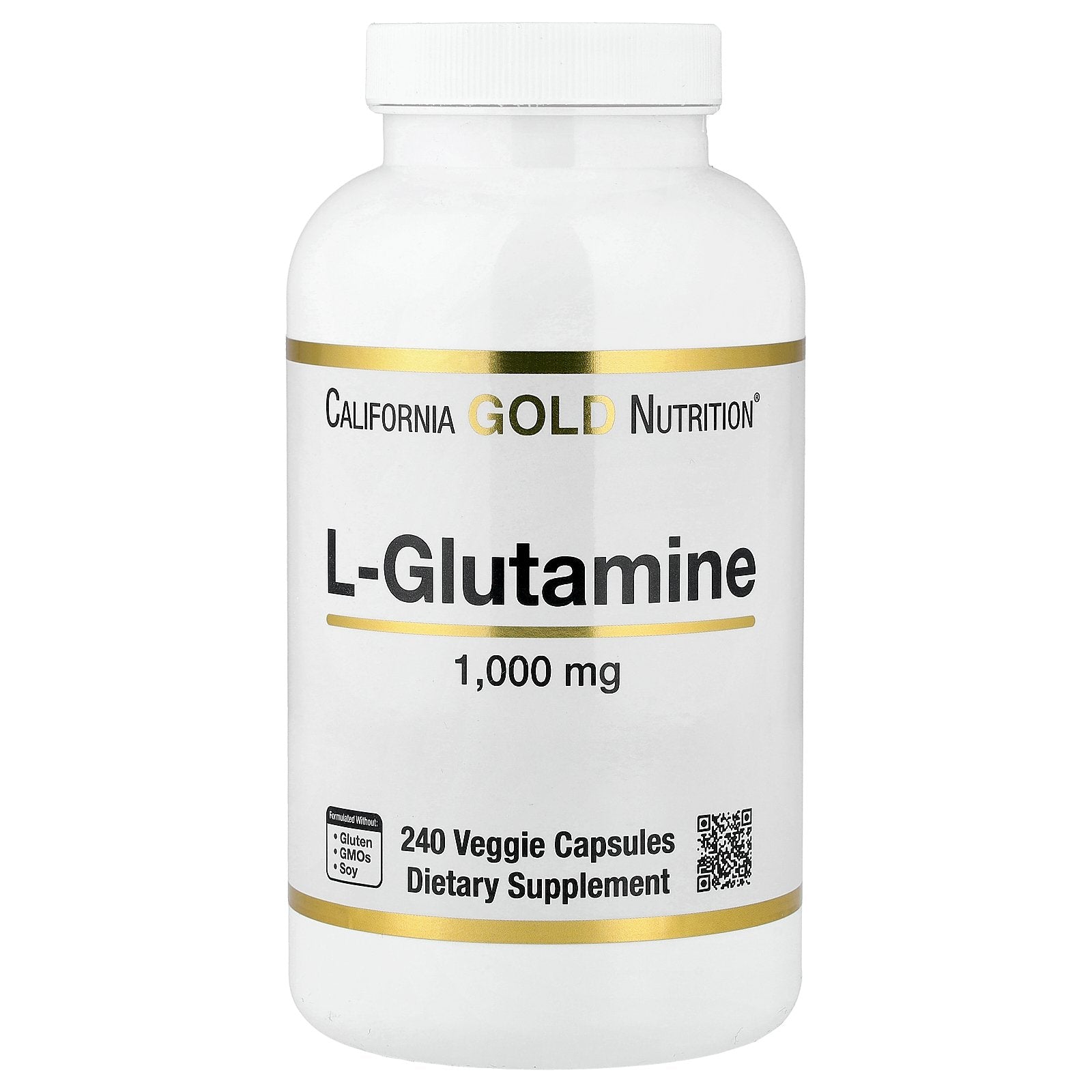California Gold Nutrition, L-Glutamine, 1,000 mg, 240 Veggie Capsules