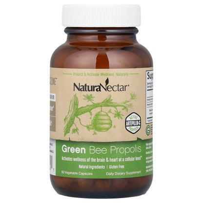 NaturaNectar, Green Bee Propolis, 60 Vegetable Capsules