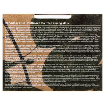 Mary & May, CICA Houttuynia Tea Tree Calming Beauty Mask, 30 Sheets, 14.1 oz (400 g)