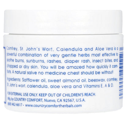 Country Comfort, Herbal Savvy, Comfrey-Aloe Vera, 2 oz (57 g)