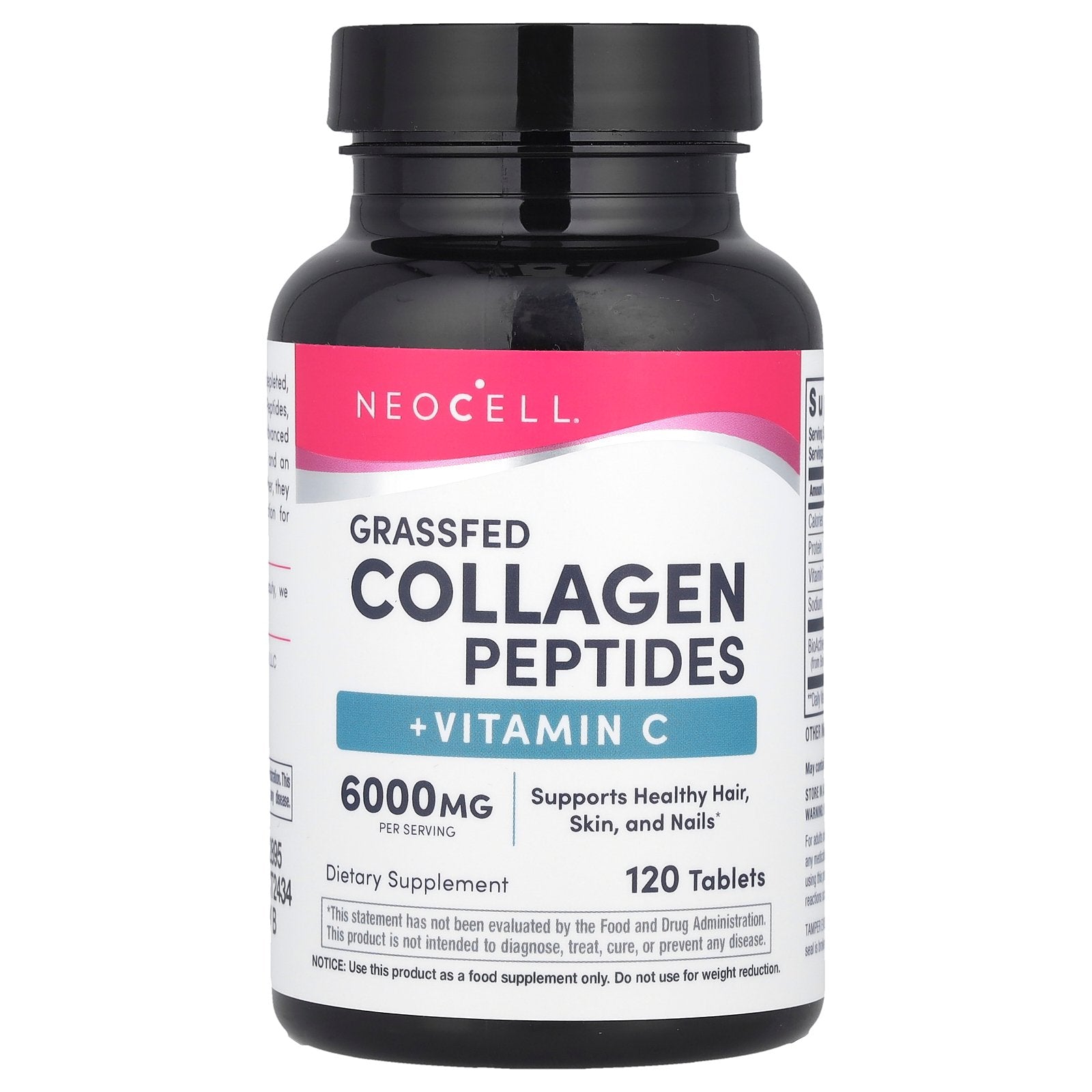 NeoCell, Grassfed Collagen Peptides + Vitamin C, 120 Tablets