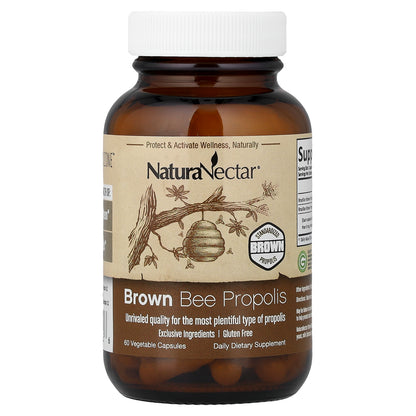 NaturaNectar, Brown Bee Propolis, 60 Vegetable Capsules