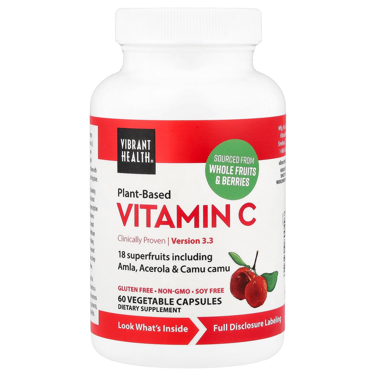 Vibrant Health, Plant-Based Vitamin C, 60 Vegetable Capsules