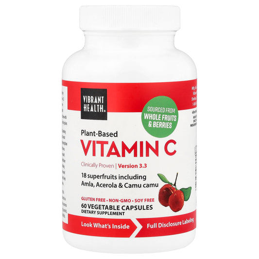 Vibrant Health, Plant-Based Vitamin C, 60 Vegetable Capsules