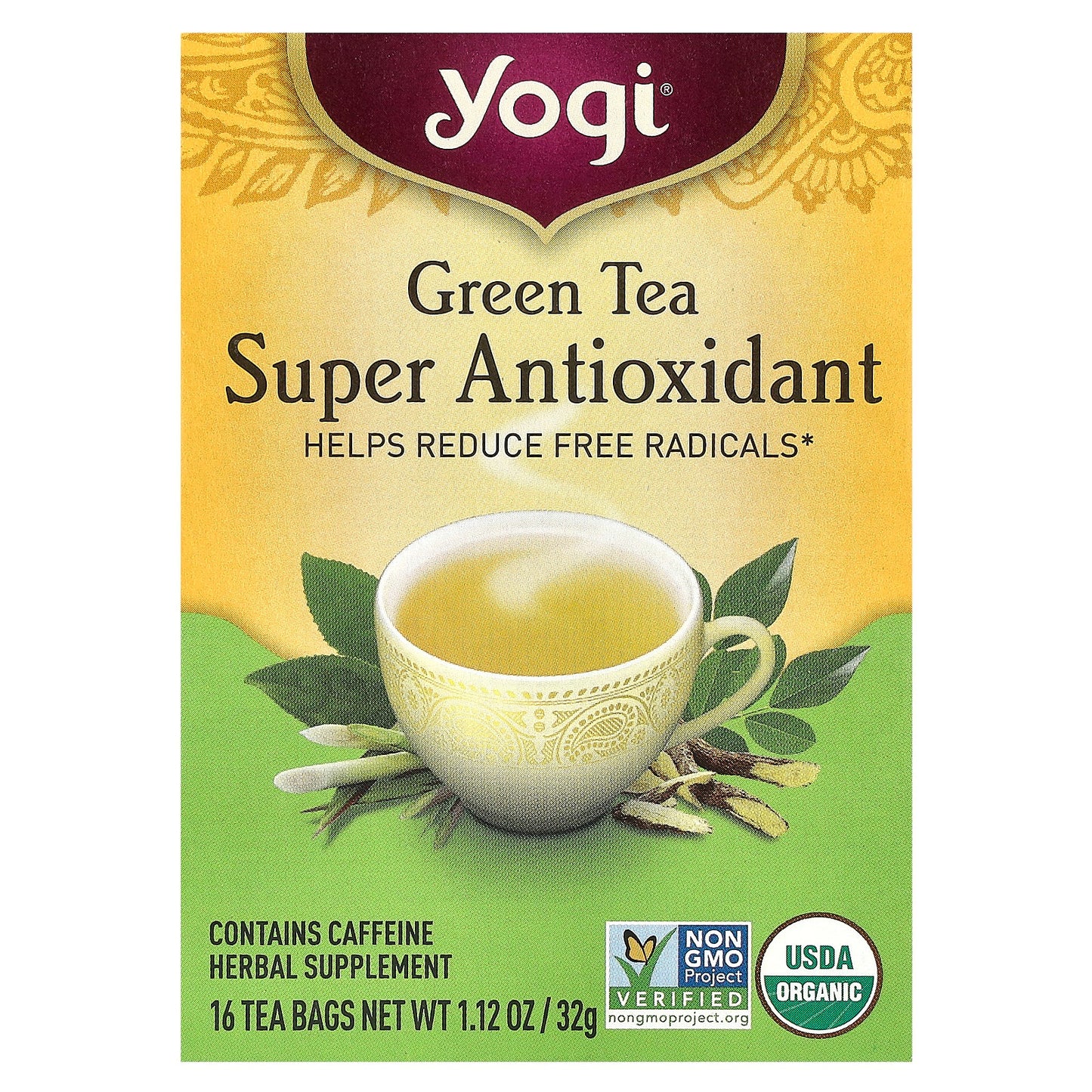 Yogi Tea, Green Tea Super Antioxidant, 16 Tea Bags, 1.12 oz (32 g)