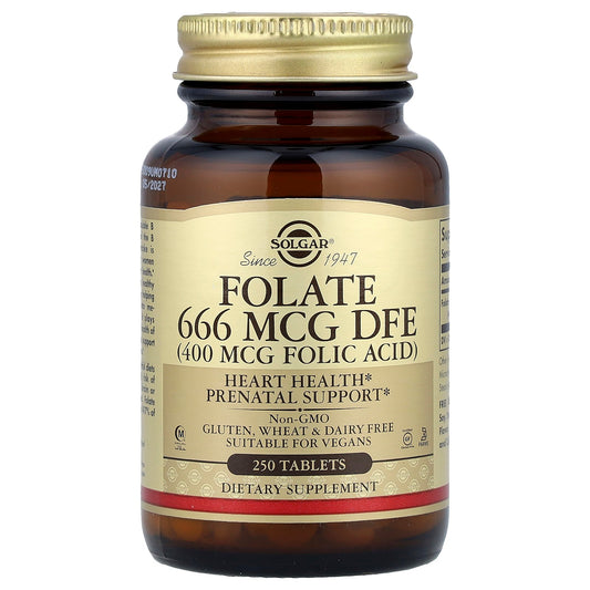 Solgar, Folate, 666 mcg DFE, 250 Tablets