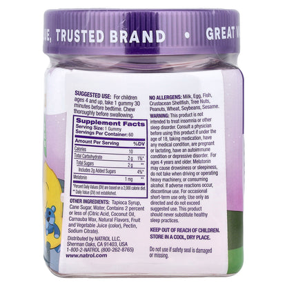 Natrol, Kids, Melatonin Gummies, Ages 4+, Raspberry, 1 mg, 60 Gummies