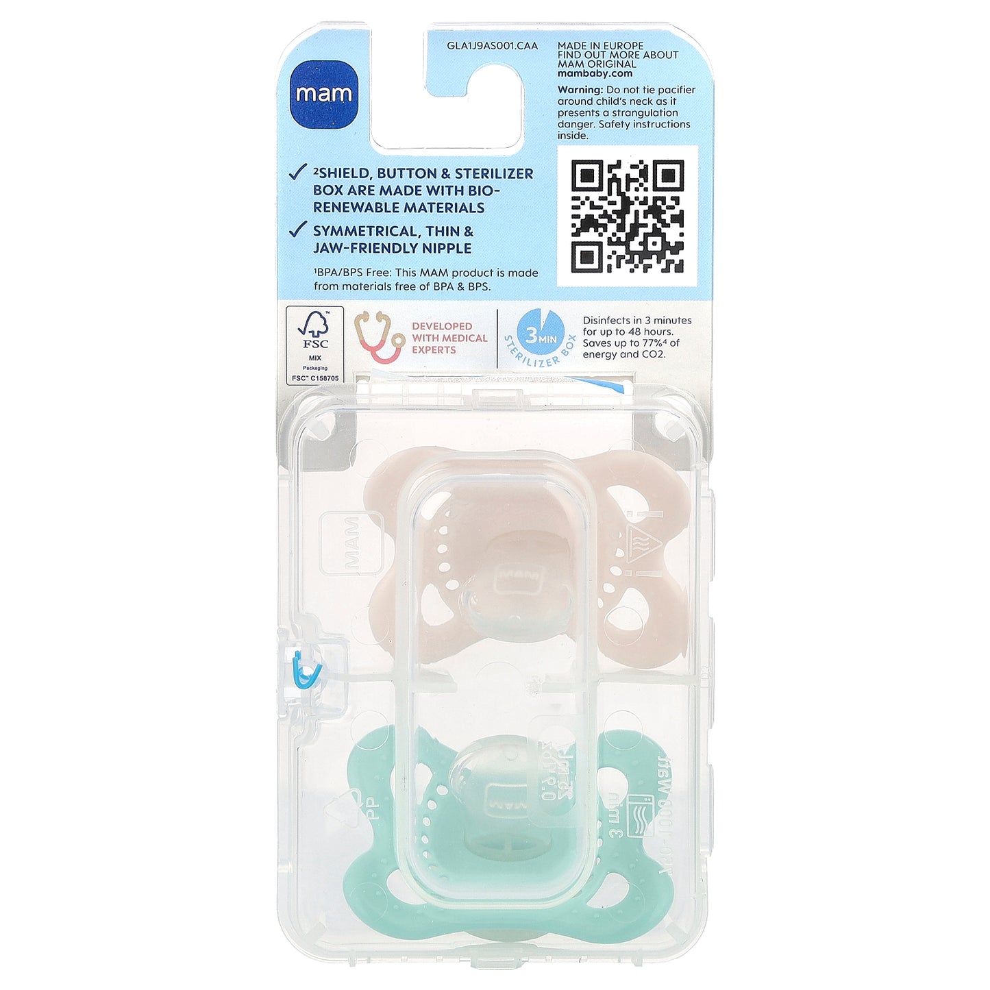 MAM, Original Night, Pacifier, 0-6 Months, 2 Count