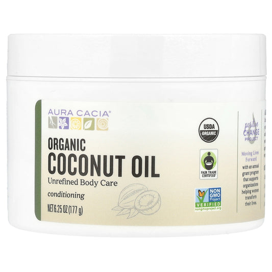 Aura Cacia, Organic Coconut Oil, 6.25 oz (177 g)
