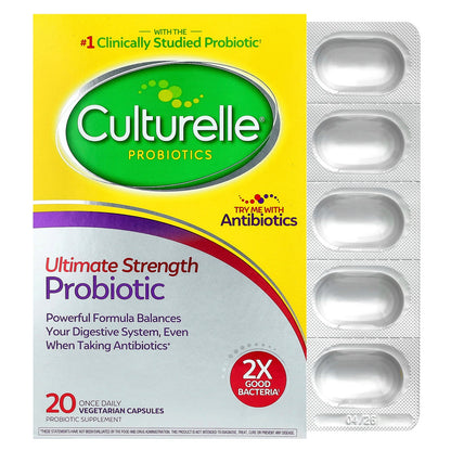 Culturelle, Probiotics, Ultimate Strength Probiotic, 20 Once Daily Vegetarian Capsules