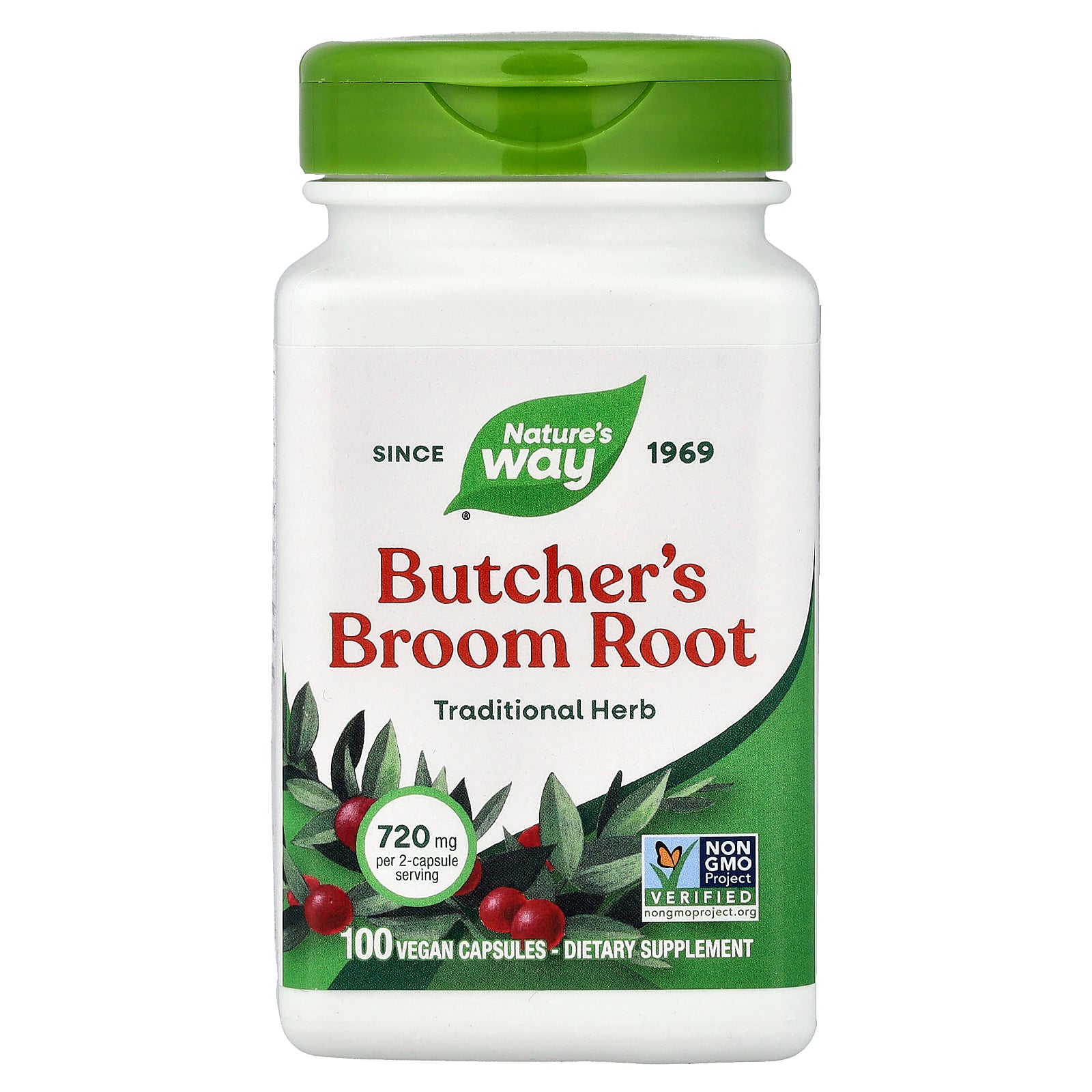 Nature's Way, Butcher's Broom Root, 100 Vegan Capsules (360 mg per Capsule)