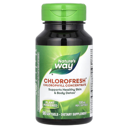 Nature's Way, Chlorofresh, Chlorophyll Concentrate, 100 mg, 90 Softgels (50 mg per Softgel)