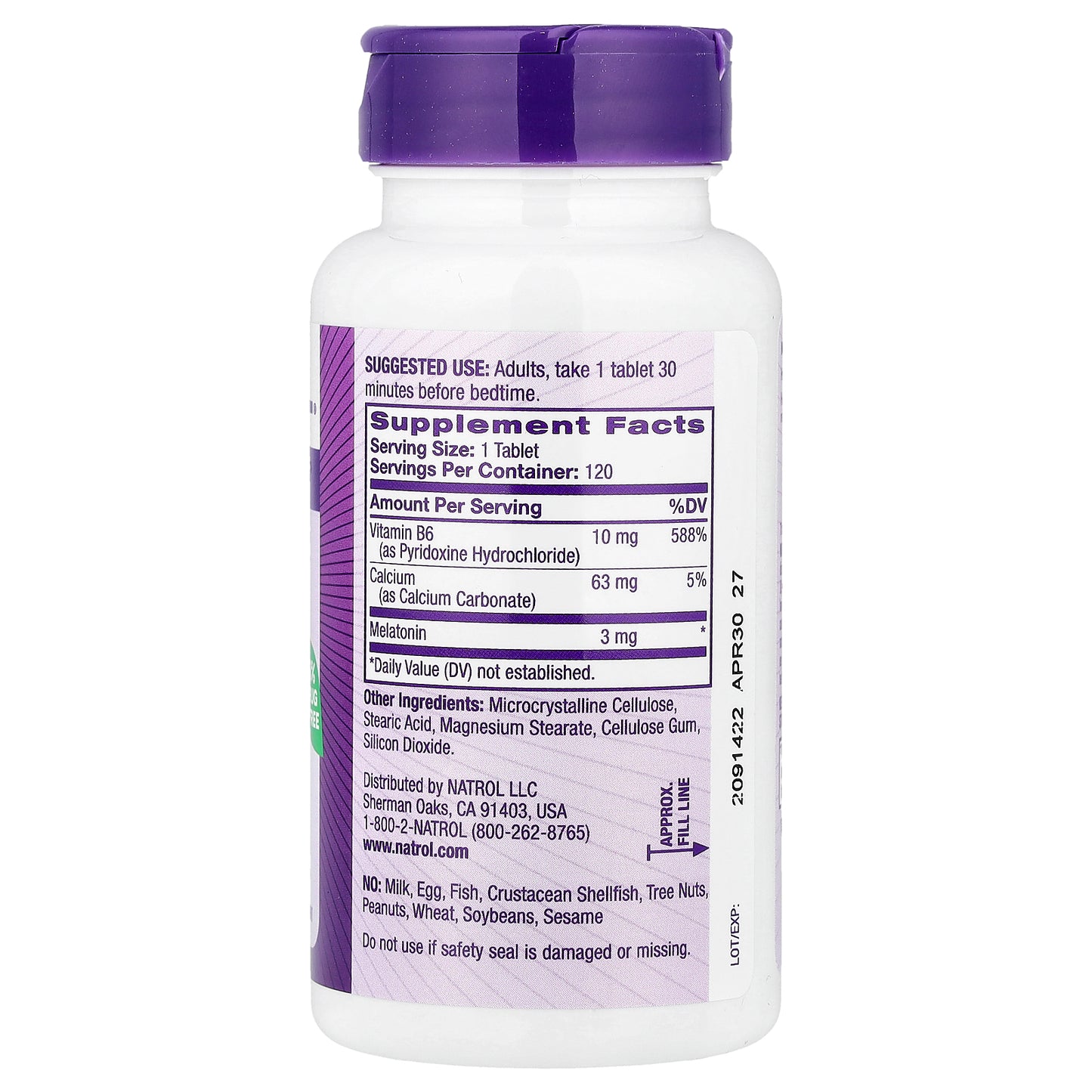 Natrol, Melatonin, 3 mg, 120 Tablets
