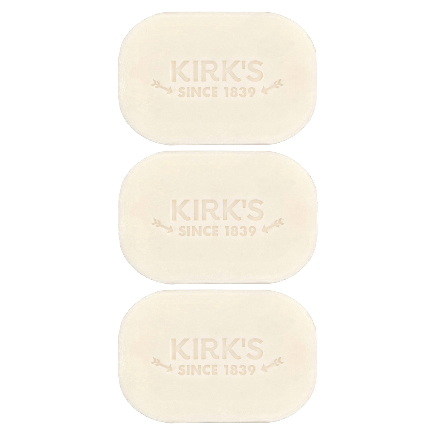 Kirk's, 100% Premium Coconut Oil Castile Bar Soap, Fragrance Free, 3 Bars, 4 oz (113 g) Each
