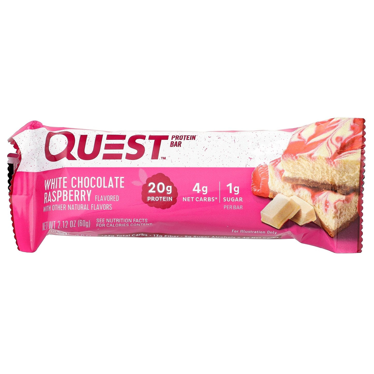 Quest Nutrition, Protein Bar, White Chocolate Raspberry, 12 Bars, 2.12 oz (60 g) Each