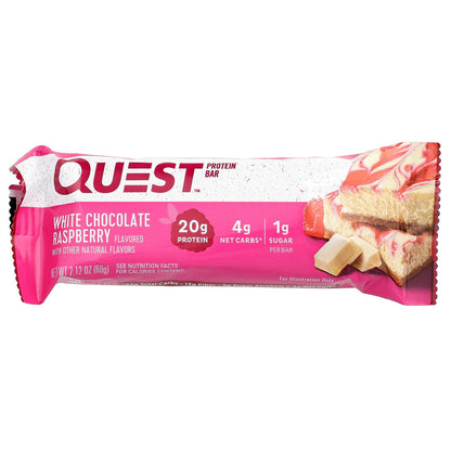 Quest Nutrition, Protein Bar, White Chocolate Raspberry, 12 Bars, 2.12 oz (60 g) Each