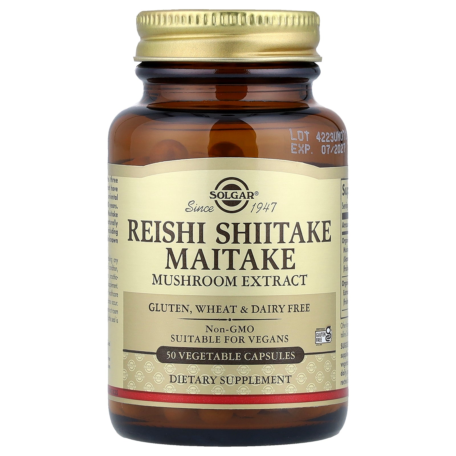 Solgar, Reishi Shiitake Maitake Mushroom Extract, 50 Vegetable Capsules