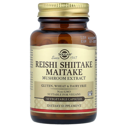 Solgar, Reishi Shiitake Maitake Mushroom Extract, 50 Vegetable Capsules