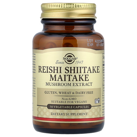 Solgar, Reishi Shiitake Maitake Mushroom Extract, 50 Vegetable Capsules