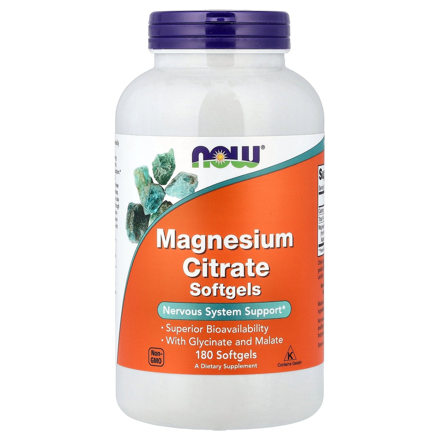 NOW Foods, Magnesium Citrate, 180 Softgels (133 mg per Softgel)