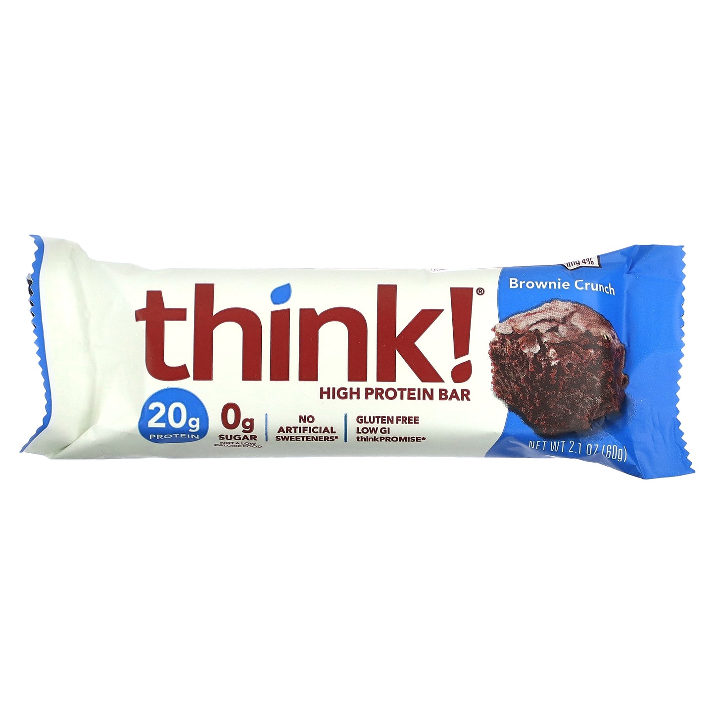 Think !, High Protein Bars, Brownie Crunch, 10 Bars, 2.1 oz (60 g) Each