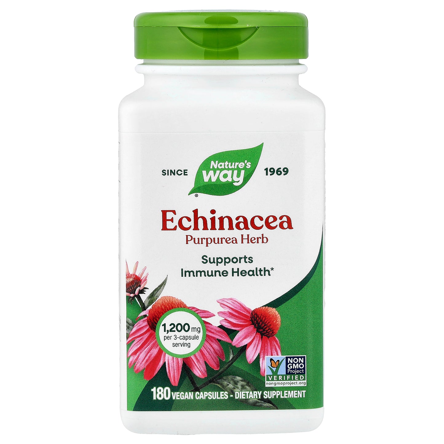 Nature's Way, Echinacea Purpurea Herb, 180 Vegan Capsules (400 mg per Capsule)