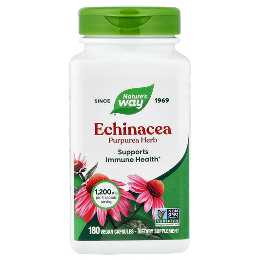 Nature's Way, Echinacea Purpurea Herb, 180 Vegan Capsules (400 mg per Capsule)