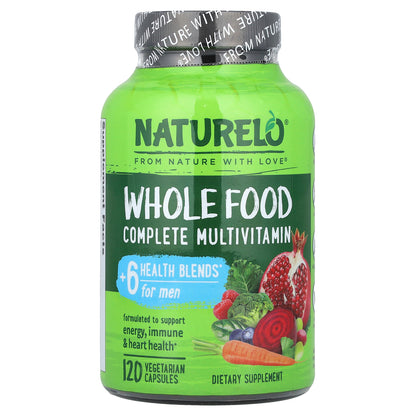 NATURELO, Whole Food Complete Multivitamin, For Men, 120 Vegetarian Capsules