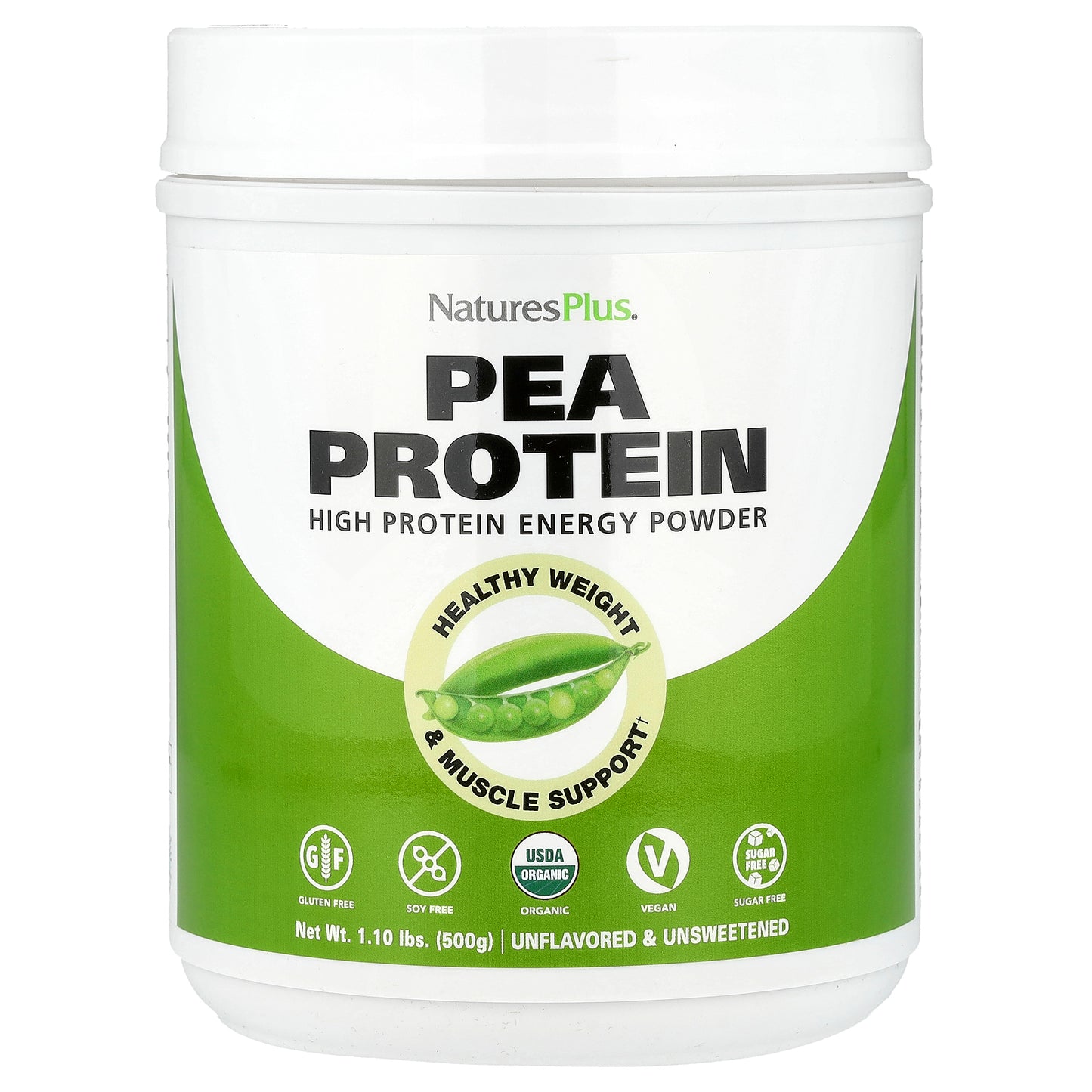 NaturesPlus, Pea Protein, Unflavored, 1.1 lbs (500 g)