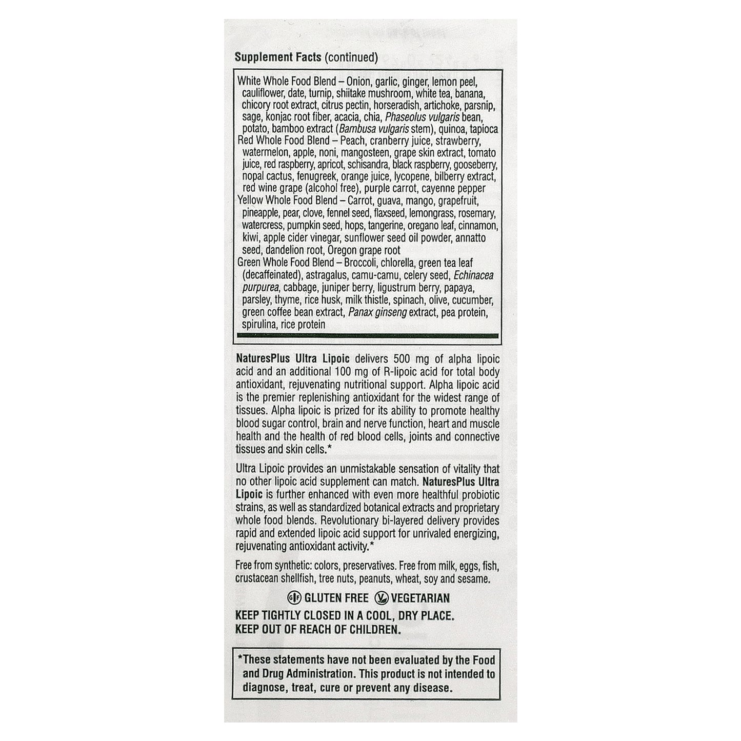 NaturesPlus, Ultra Lipoic, 60 Mini-Tabs