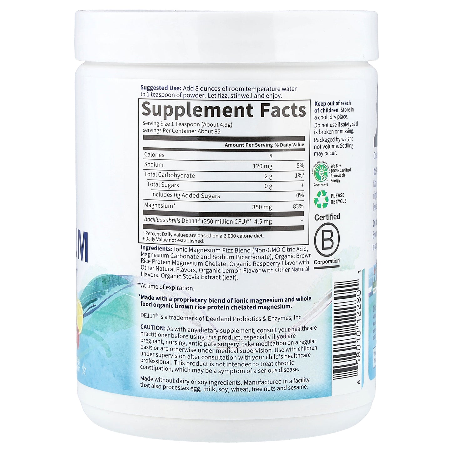 Garden of Life, Dr. Formulated, Whole Food Magnesium, Raspberry Lemon, 14.9 oz (421.5 g)