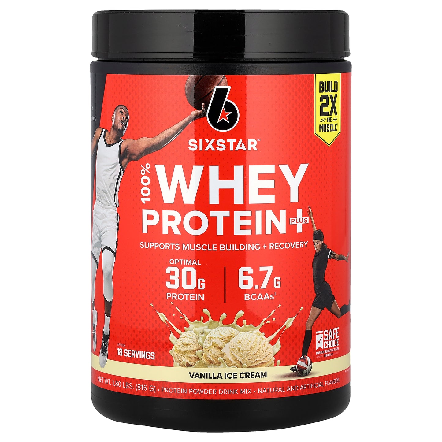 SIXSTAR, 100% Whey Protein Plus, Vanilla Cream, 1.80 lbs (816 g)