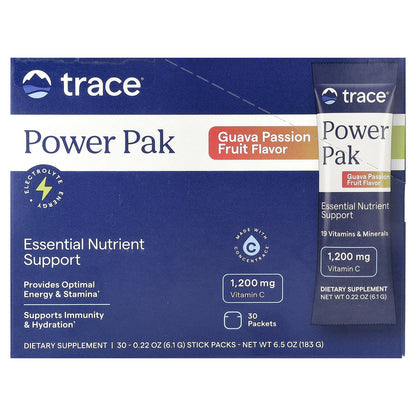 Trace, Power Pak, Guava Passion Fruit, 30 Stick Packs, 0.22 oz (6.1 g) Each