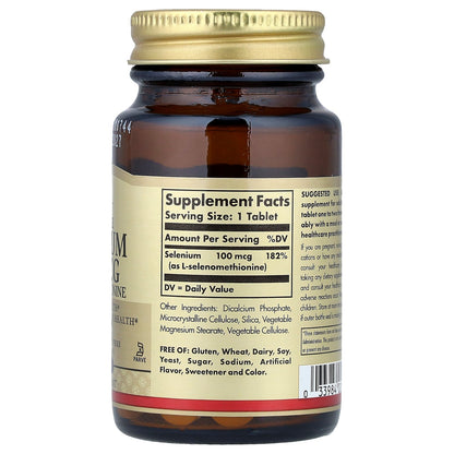 Solgar, Selenium, Yeast-Free, 100 mcg, 100 Tablets