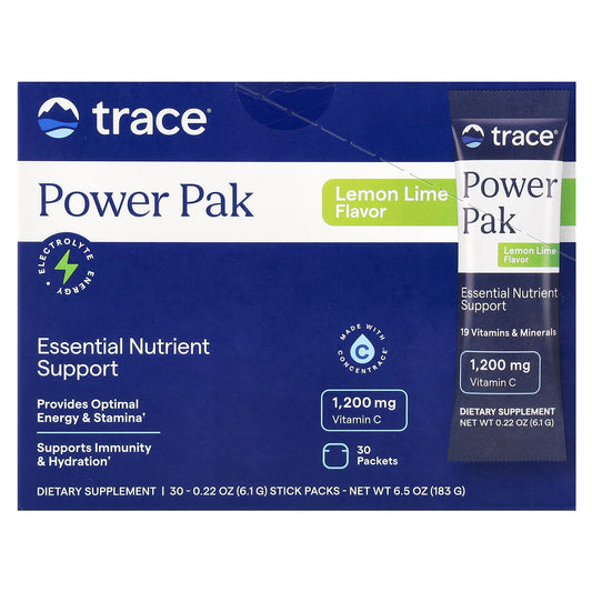 Trace, Power Pak, Lemon Lime, 30 Stick Packets, 0.22 oz (6.1 g) Each