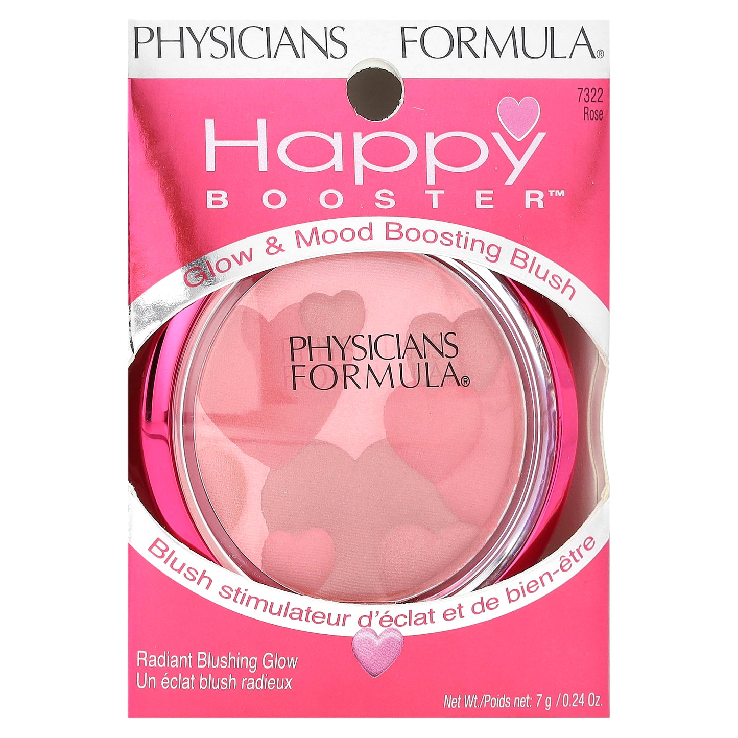 Physicians Formula, Happy Booster, Glow & Mood Boosting Blush, 7322 Rose, 0.24 oz (7 g)