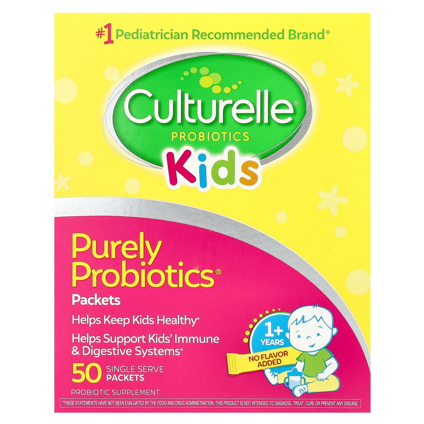 Culturelle, Kids, Purely Probiotics®,  1+ Years, 50 Single Serve Packets, 0.05 oz (1.5 g) Each