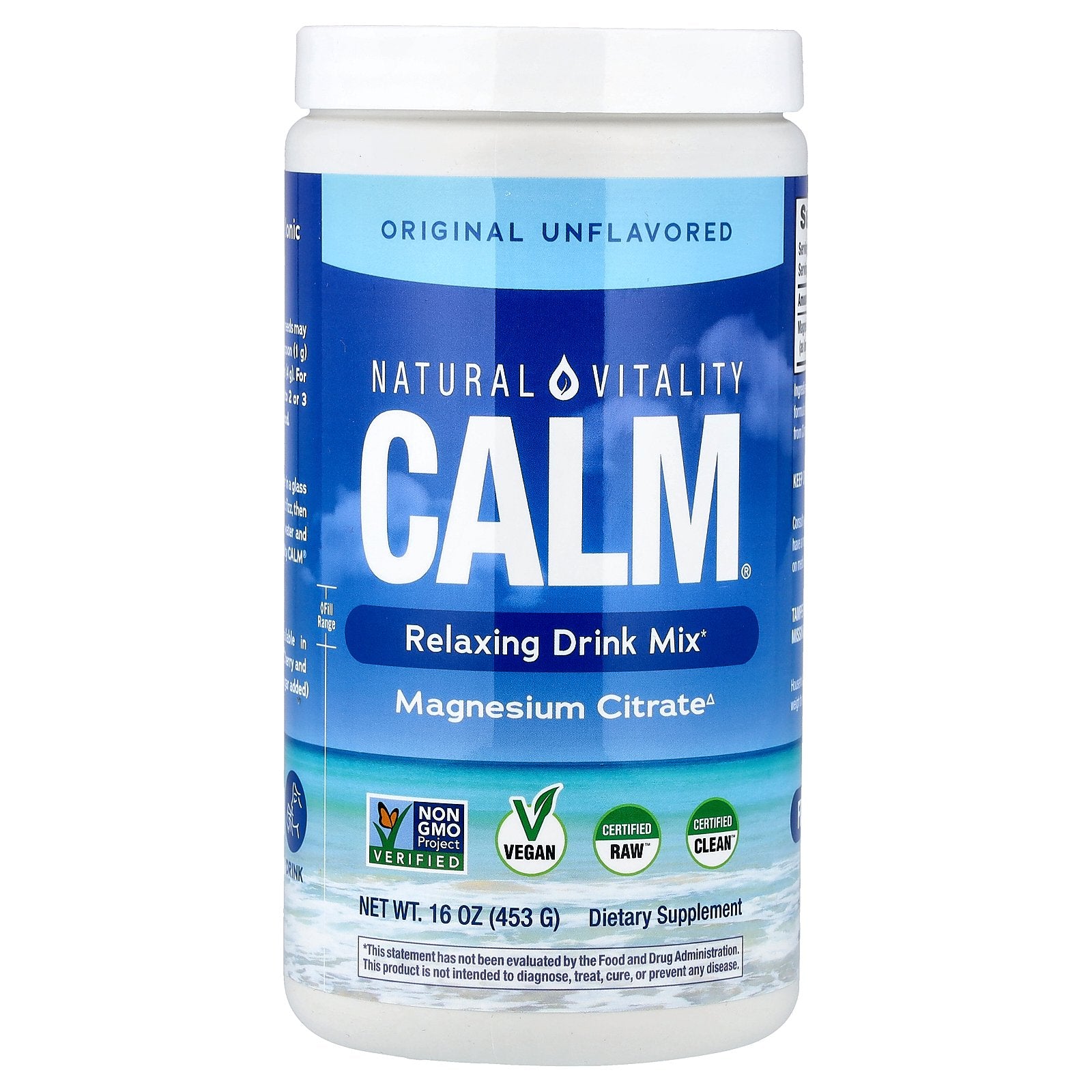 Natural Vitality, CALM®, Relaxing Drink Mix, Original Unflavored , 16 oz (453 g)