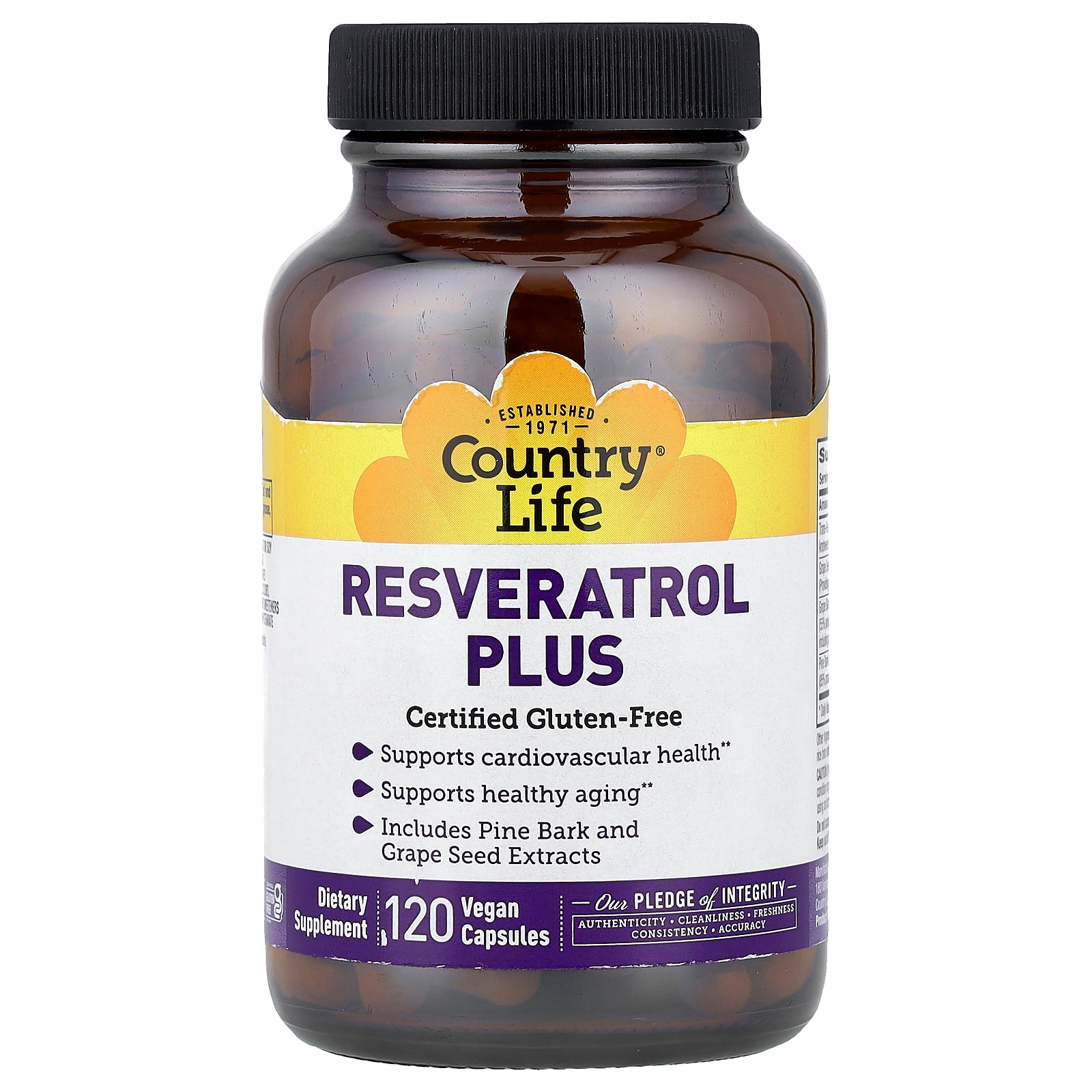 Country Life, Resveratrol Plus, 120 Vegan Capsules