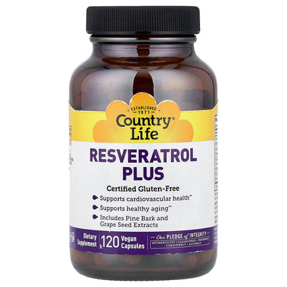 Country Life, Resveratrol Plus, 120 Vegan Capsules